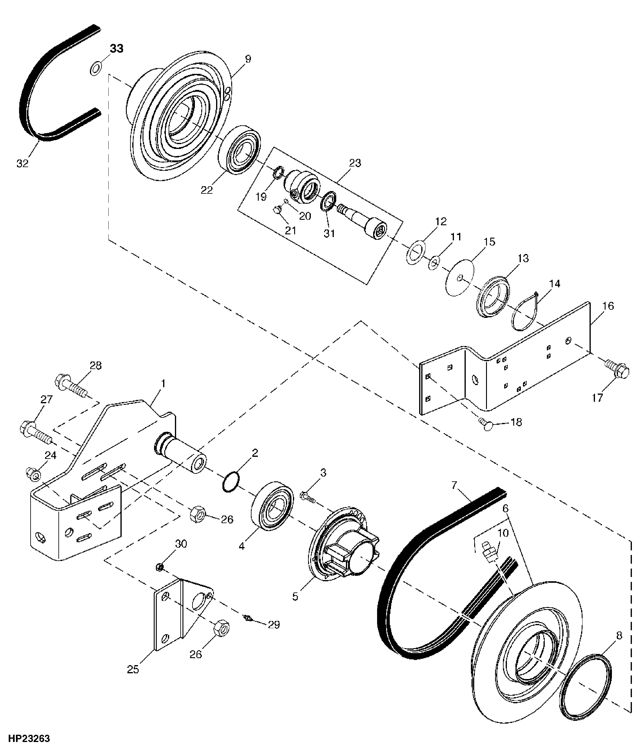Variable Drive Upper Countershaft, Sheaves and Supports (715401 - )