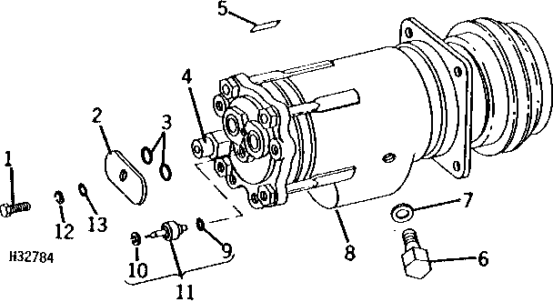OPERATOR'S CAB COMPRESSOR AND VALVE ( - 610100)