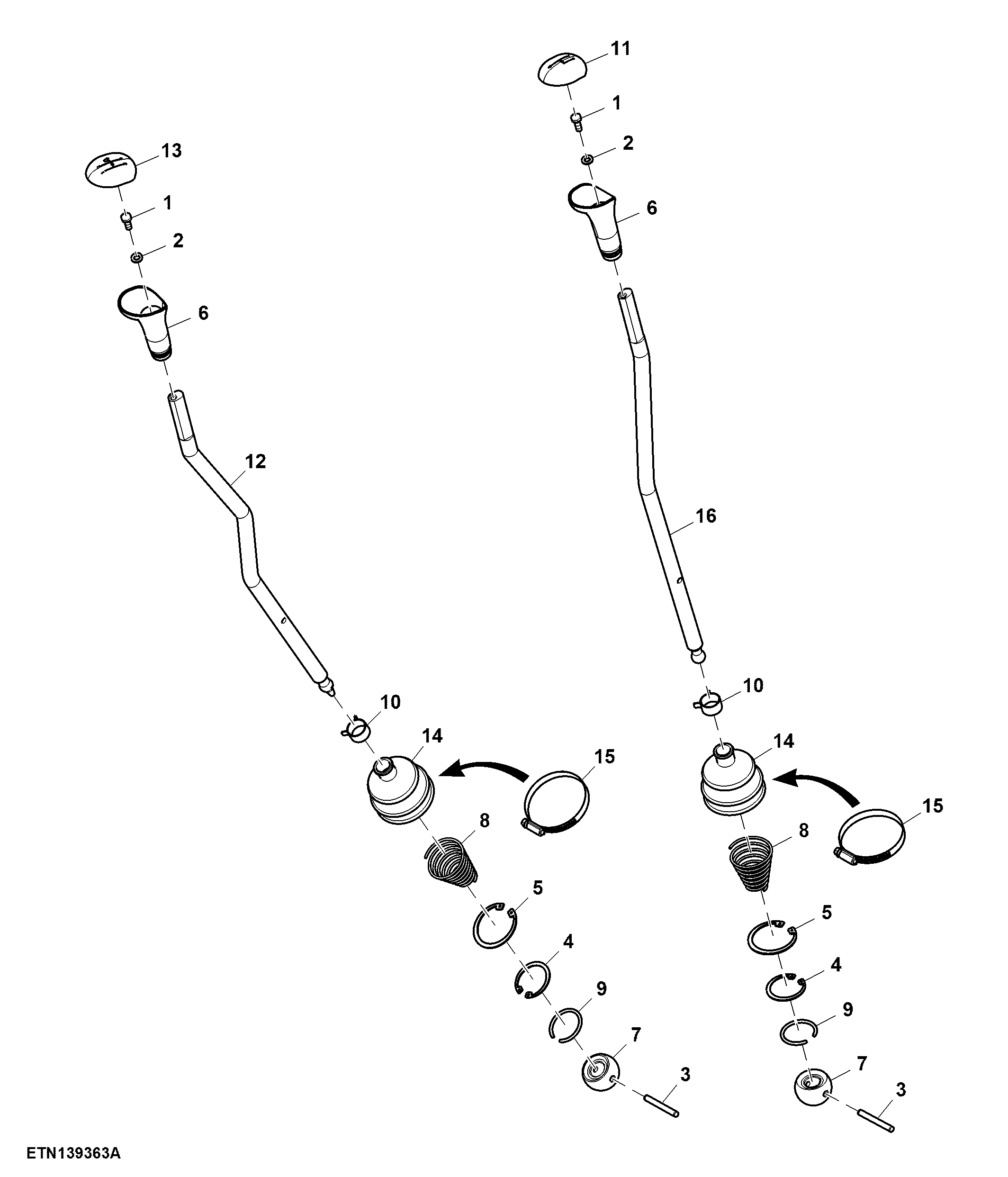 Gearshift Lever, W/O Creeper and Secondary Brake, OOS