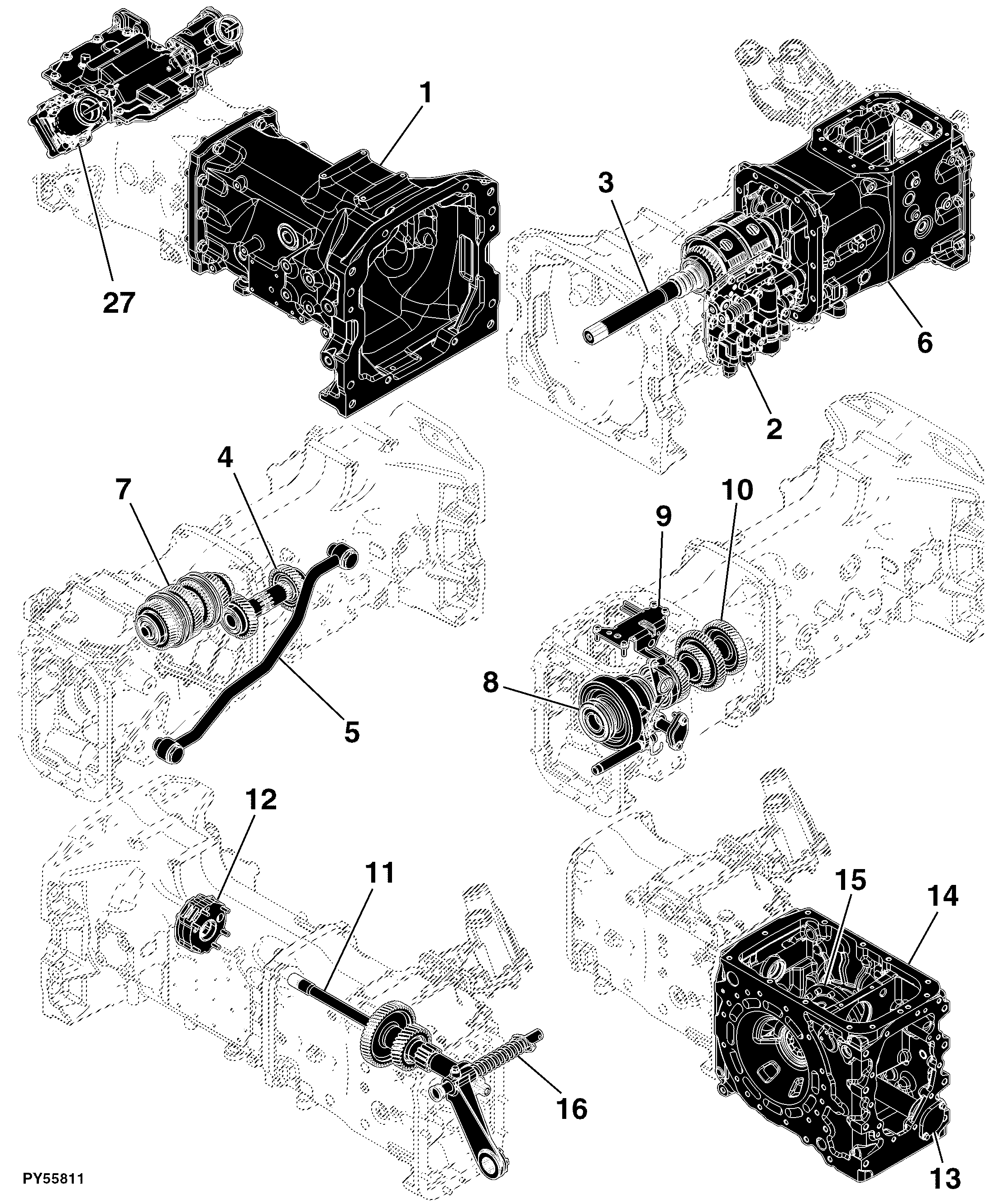 505 Powrreverser Transmission W/O Electro-Hydraulic (BH) (John Deere) (461000 - )