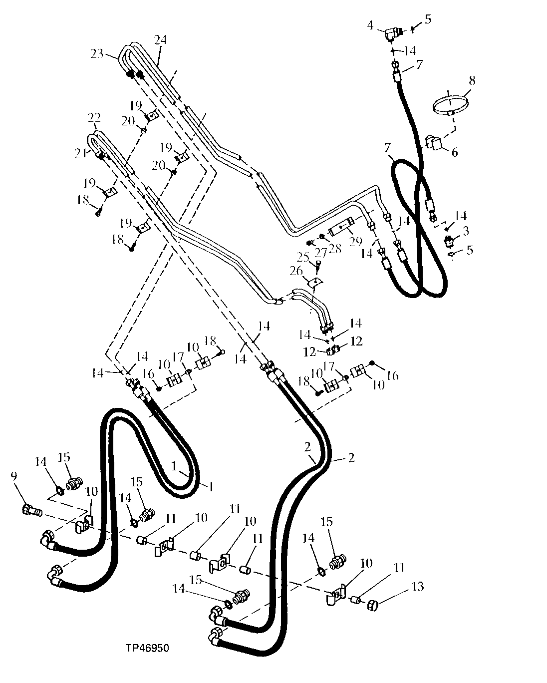 Loader Bucket Cylinder and Third Function Hydraulics (807614 - )