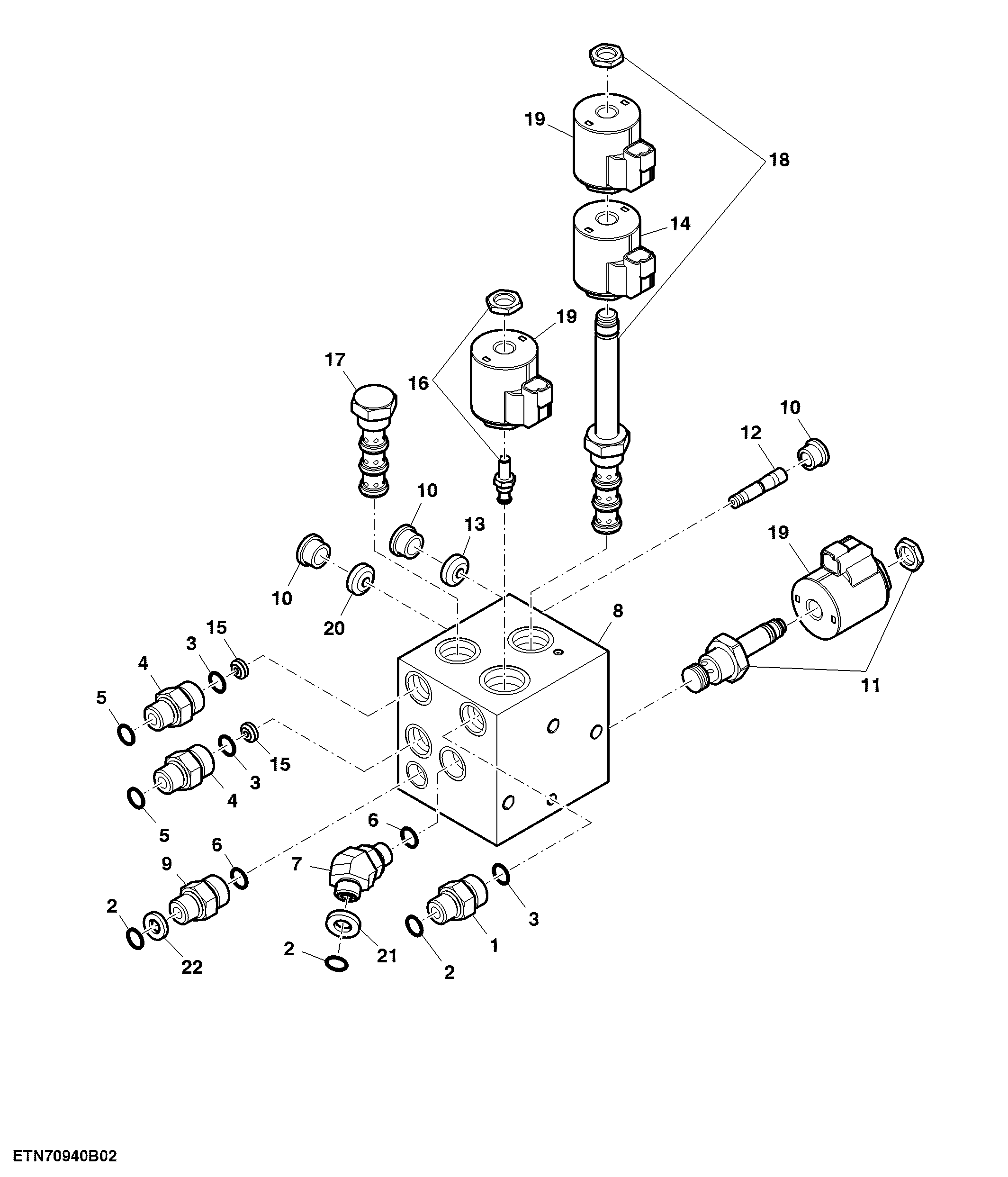 Reel Position Valve Stack - W/O Contour Master