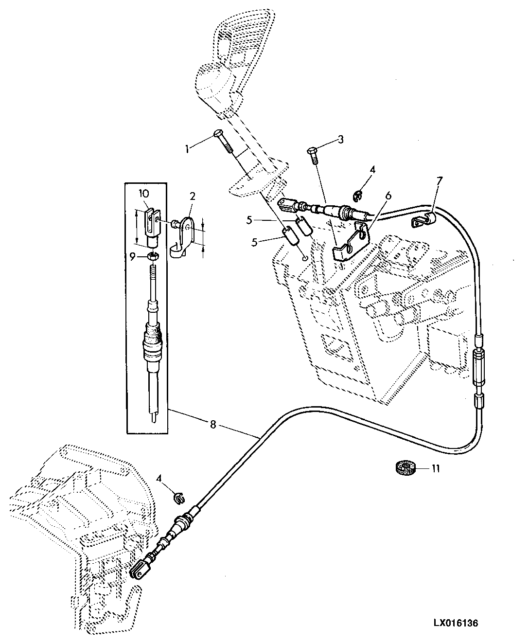 Shift Components, Mech. Reverser Control At Steering Column (4-Post Roll Guard)