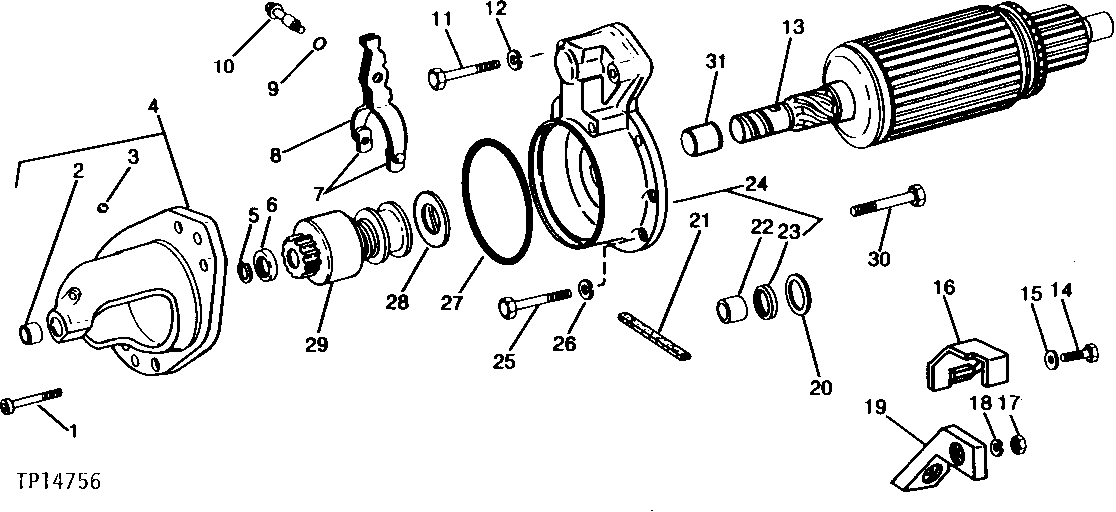 12-Volt Starter Drive Housing and Armature (Deere™ Number 028000-3971)