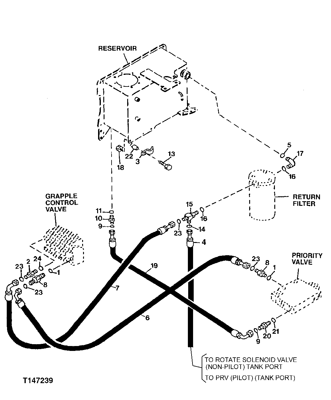 CONTROL VALVE PRESSURE & RETURN HDYRAULICS (460DG) (TC) (580171 - 596699)