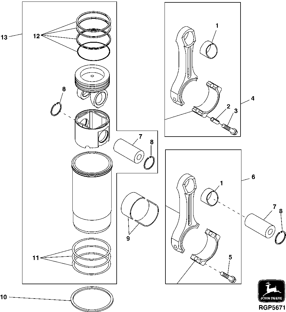 PISTON, CONNECTING ROD, CYLINDER LINER (ADW)