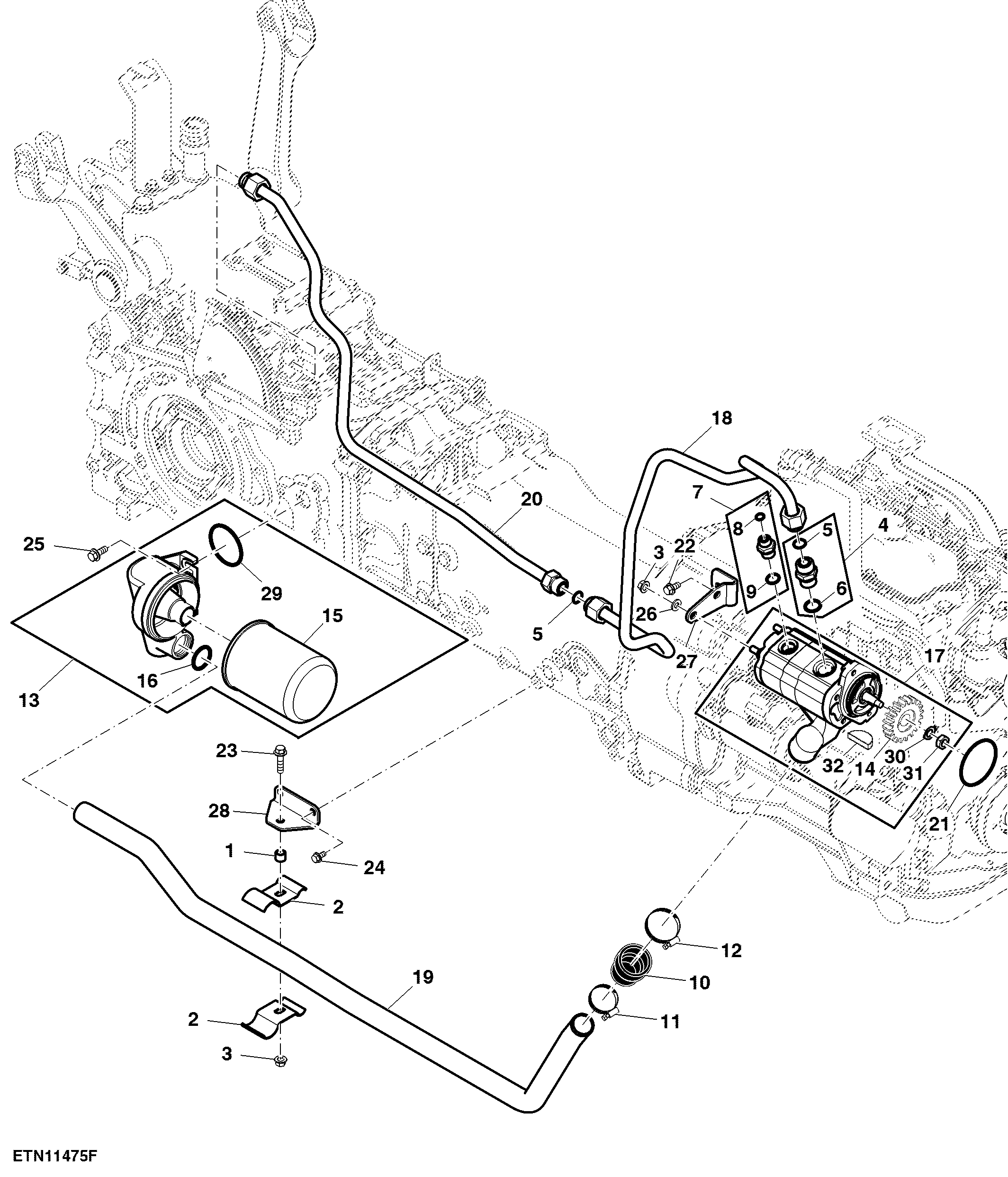 Hydraulic Suction Line And Rockshaft Supply Line ( - 003942)