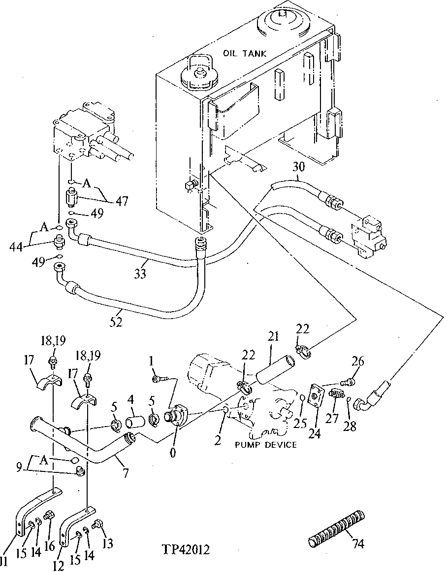 LOADER VALVE AND HYDROSTATIC PUMP SUCTION PLUMBING