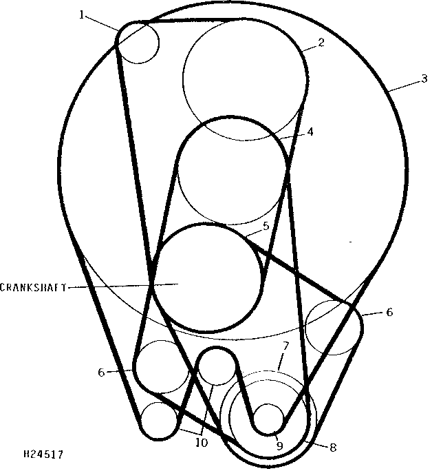 SHEAVES AND TIGHTENERS ON RIGHT - HAND SIDE OF ENGINE (100001 - )