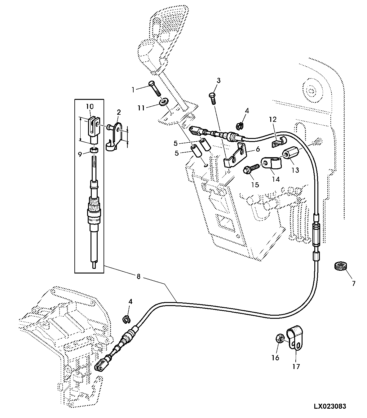 SHIFTING PARTS, MECH. REVERSER CONTROL AT STEERING COLUMN