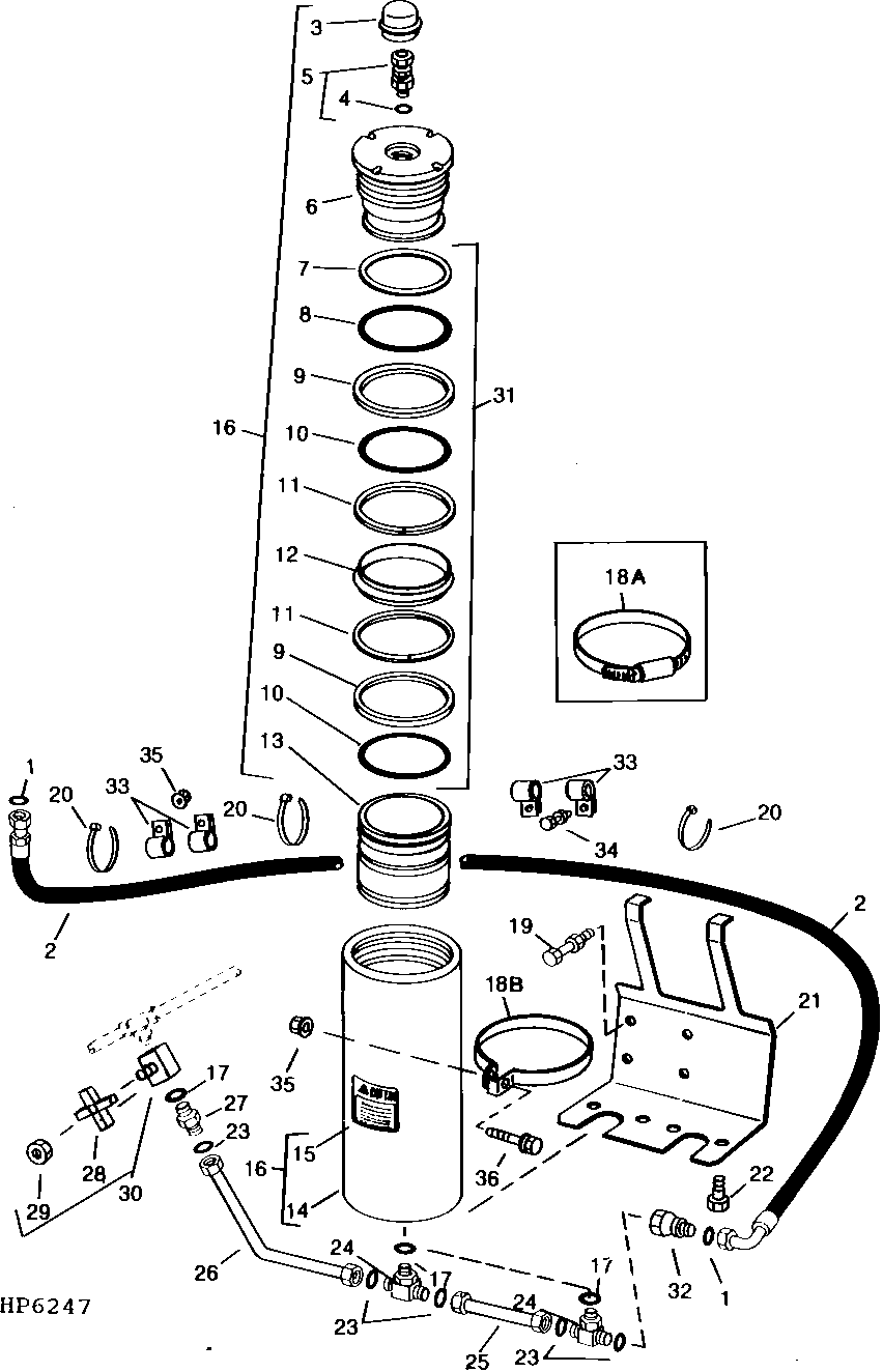 One-Half Gallon Dual Accumulator, Hose, Line and Mounting