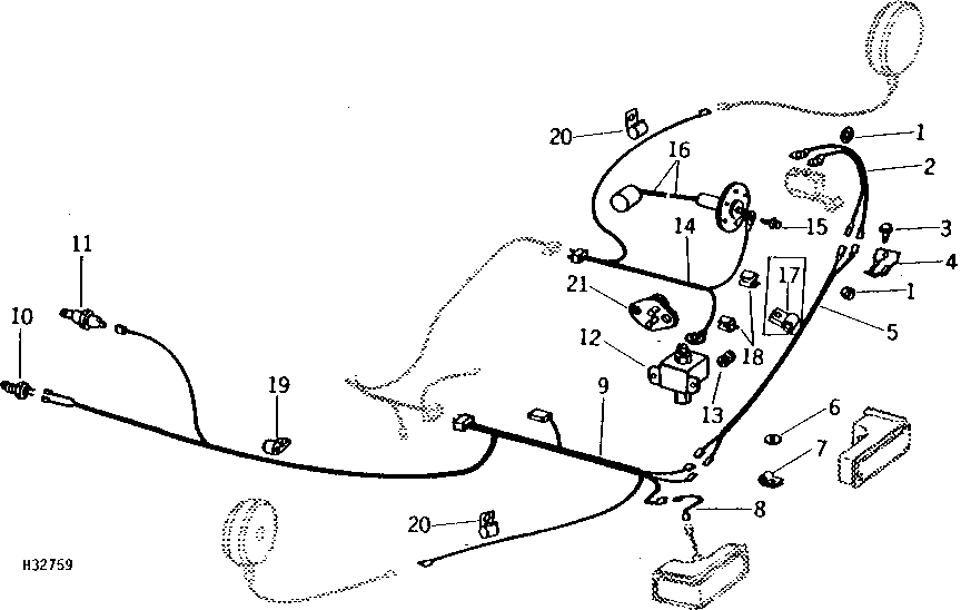 REAR WIRING HARNESS, FUEL PUMP, AND FUEL GAUGE SENDING UNIT