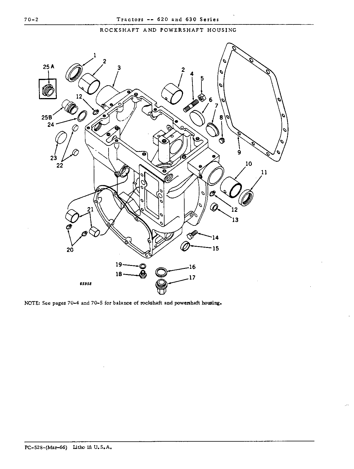 Housing, rockshaft and powershaft