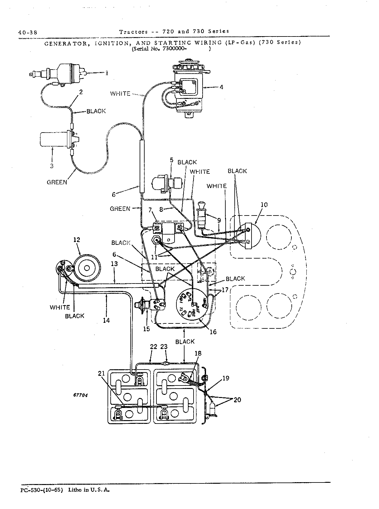 Generator, ignition and starting wiring (Continued)