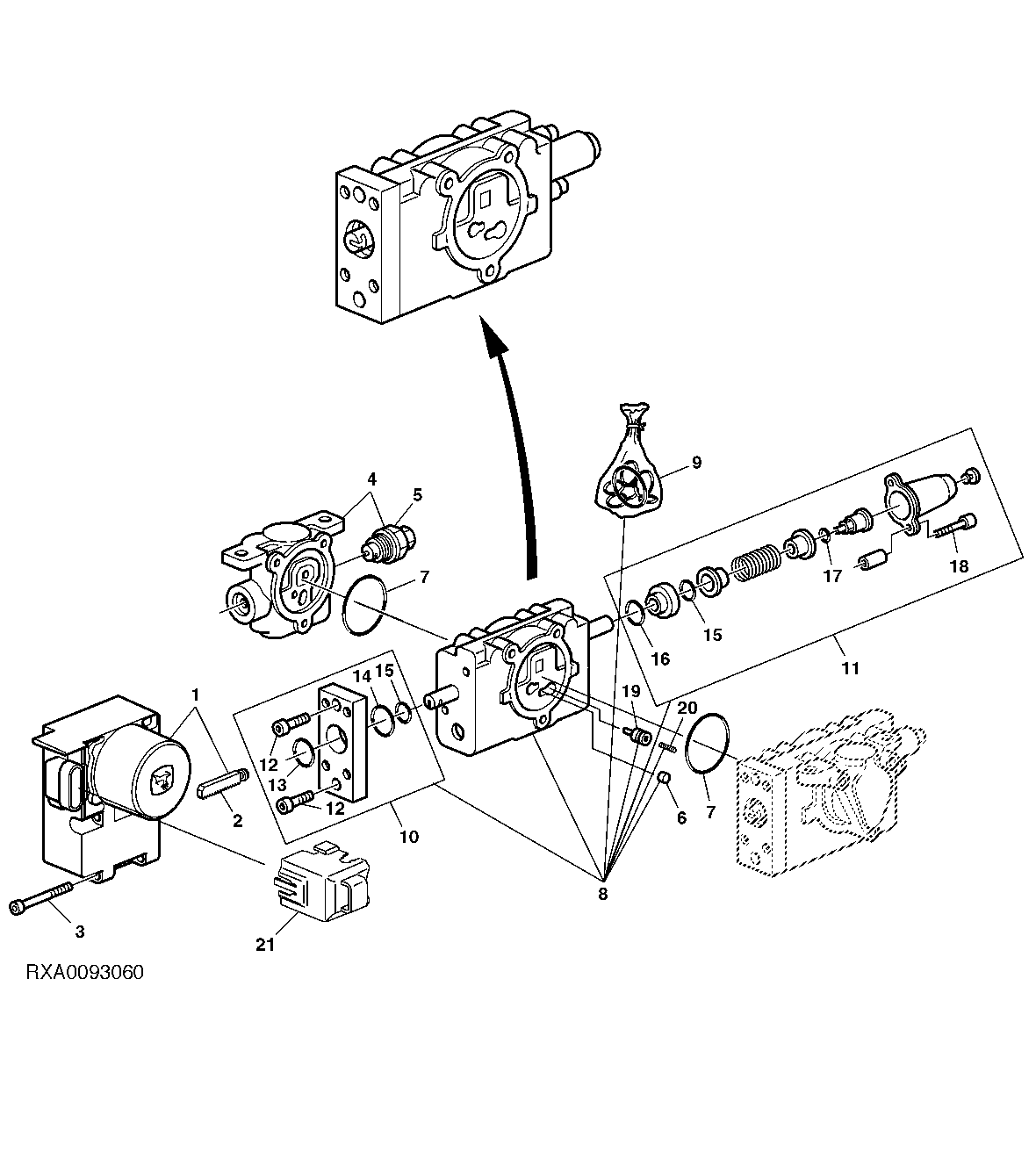 ELECTRONICALLY OPERATED CONTROL VALVE (ECV), R.H. / CENTER CAB
