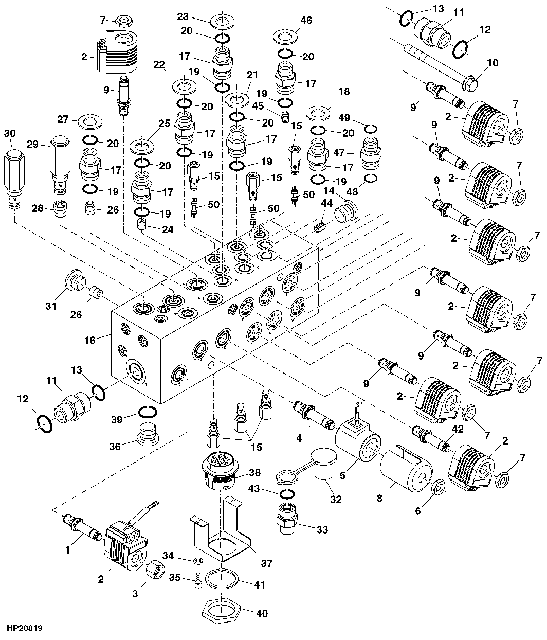 SIX-FUNCTION HYDRAULIC VALVE BLOCK (CONTOUR MASTER WITH STANDARD CYLINDER)