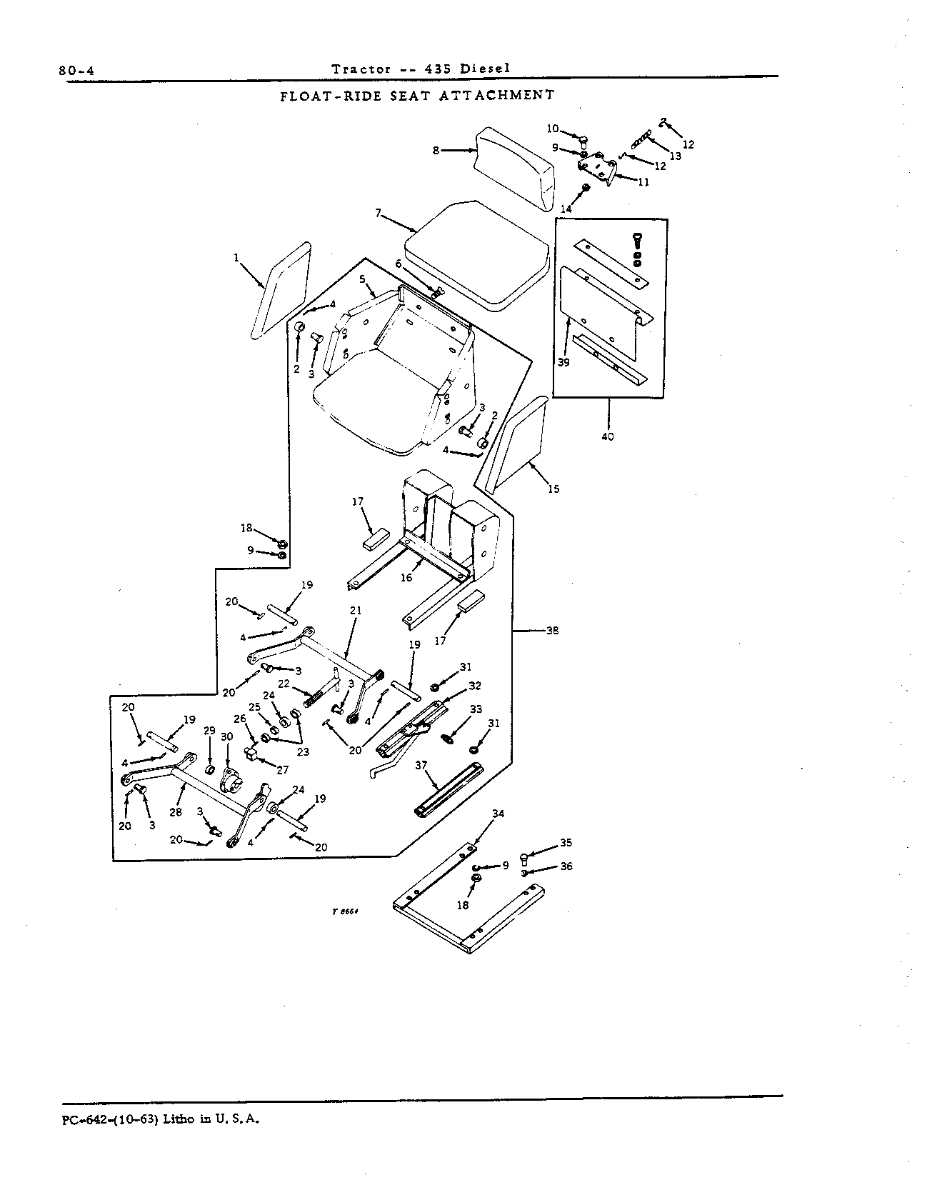 Bracket assembly, float-ride seat