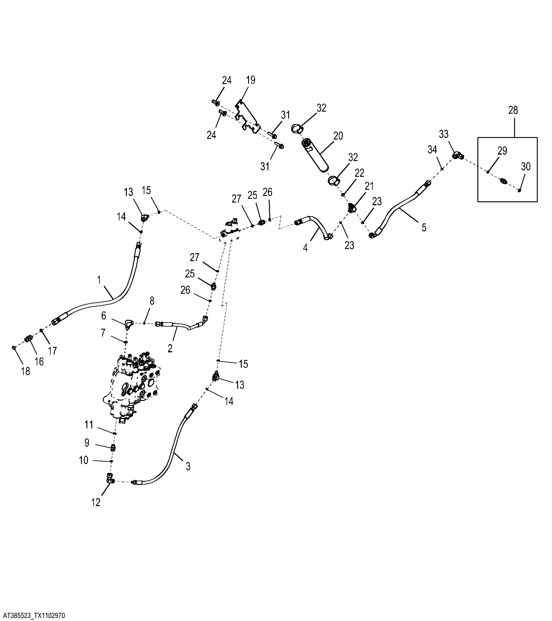 Single Lever Loader Control Plumbing, Manual