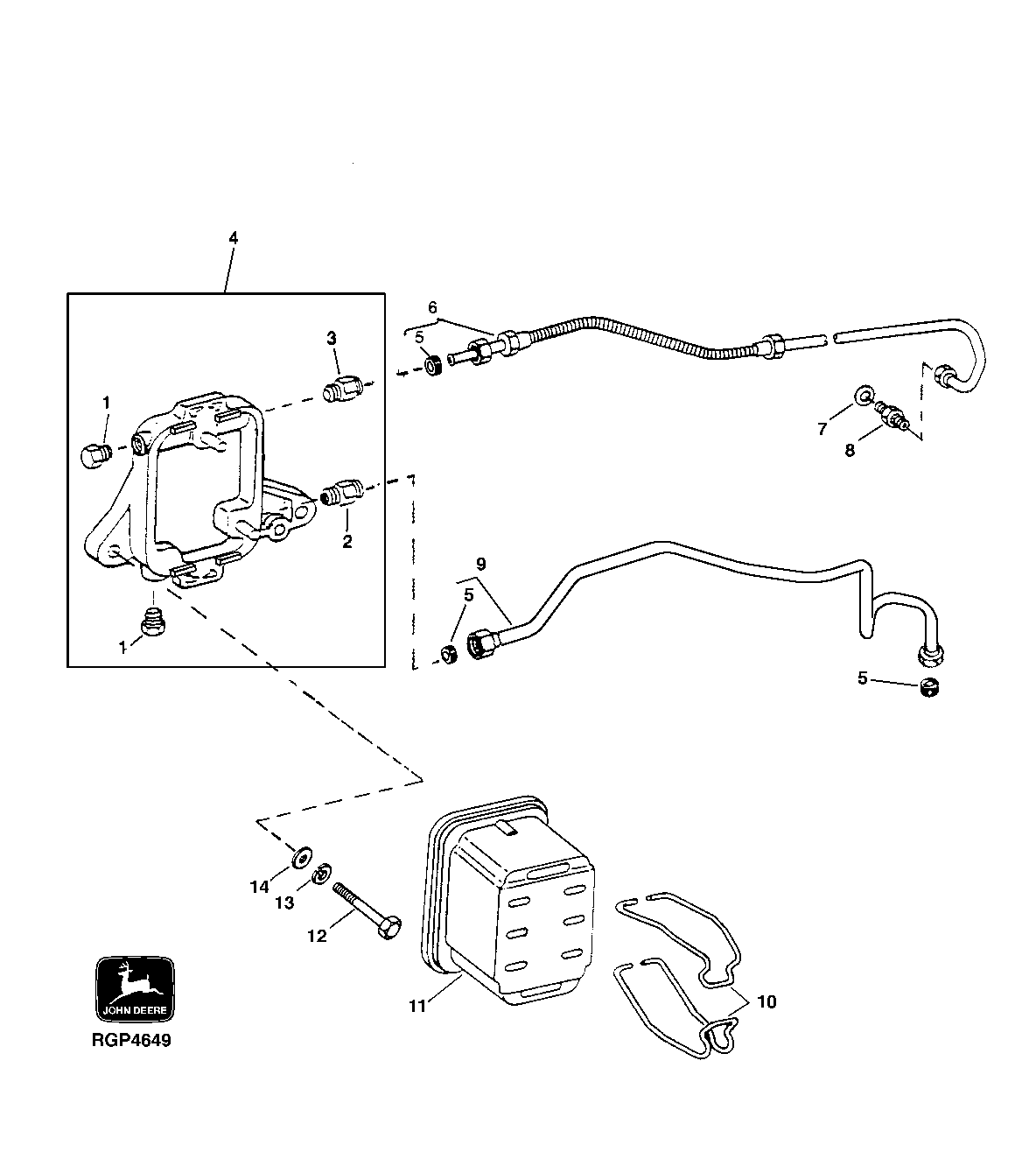 FUEL FILTER AND LINES (ENGINE SERIAL NO. 500000- )