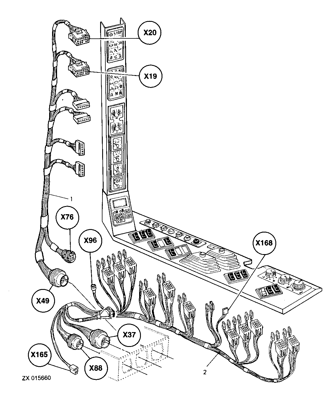 WIRING HARNESS, SWITCH CONSOLE AND INDICATORS