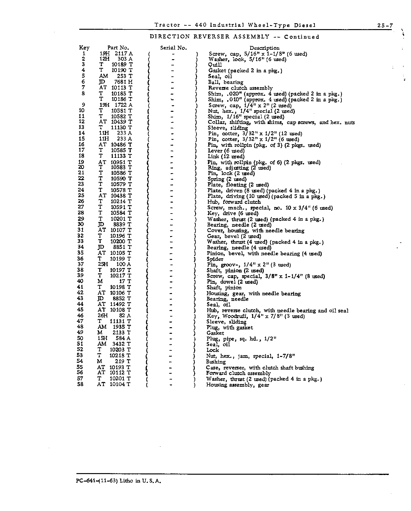 Clutch, Flywheel, Center Case, and Direction Reverser (Continued)
