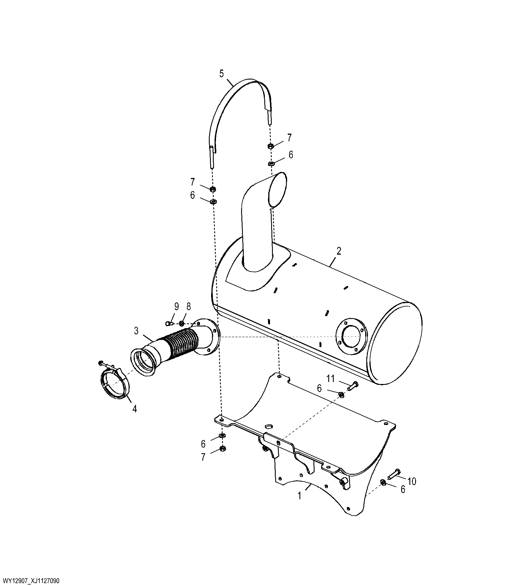 External Exhaust System (Engine 6068HT087-RE551769)