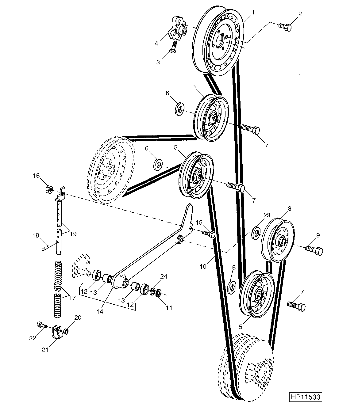 CLEAN GRAIN ELEVATOR DRIVE TIGHTENER AND IDLER