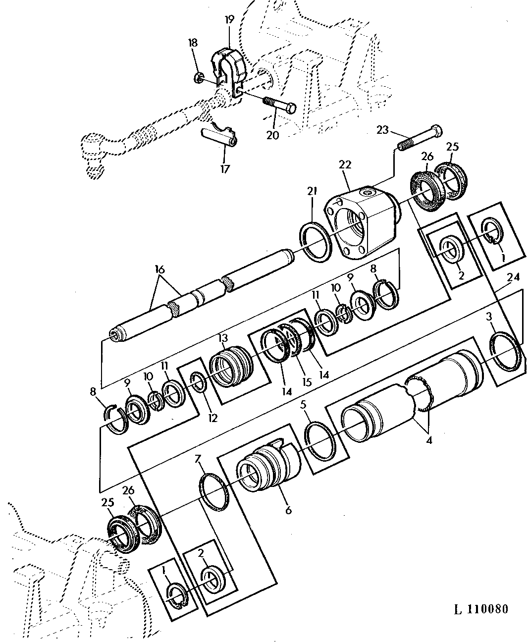 STEERING CYLINDER (WITH FRONT WHEEL DRIVE) - APL 345