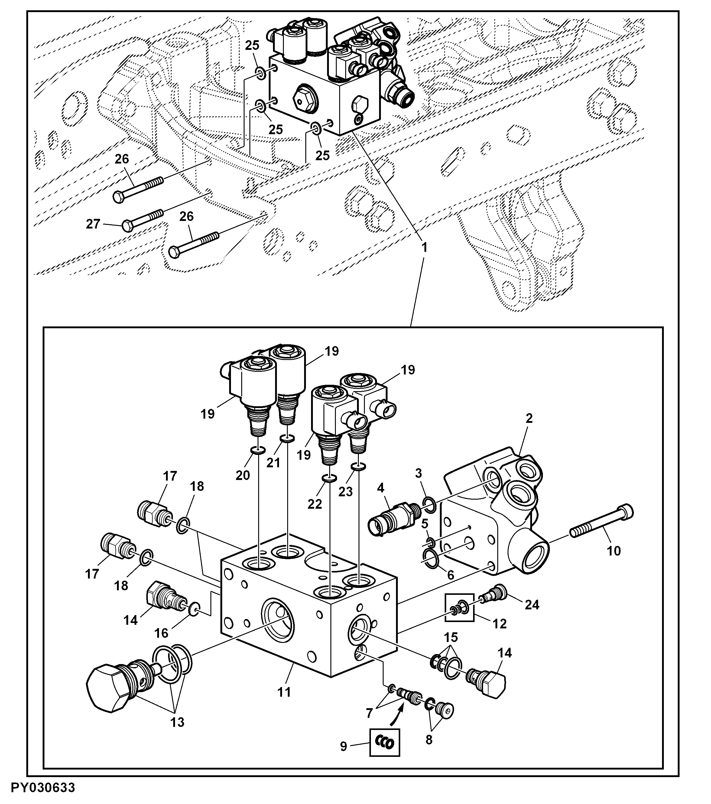 CONTROL VALVE (MFWD AXLE WITH TLS) ( - 652699)