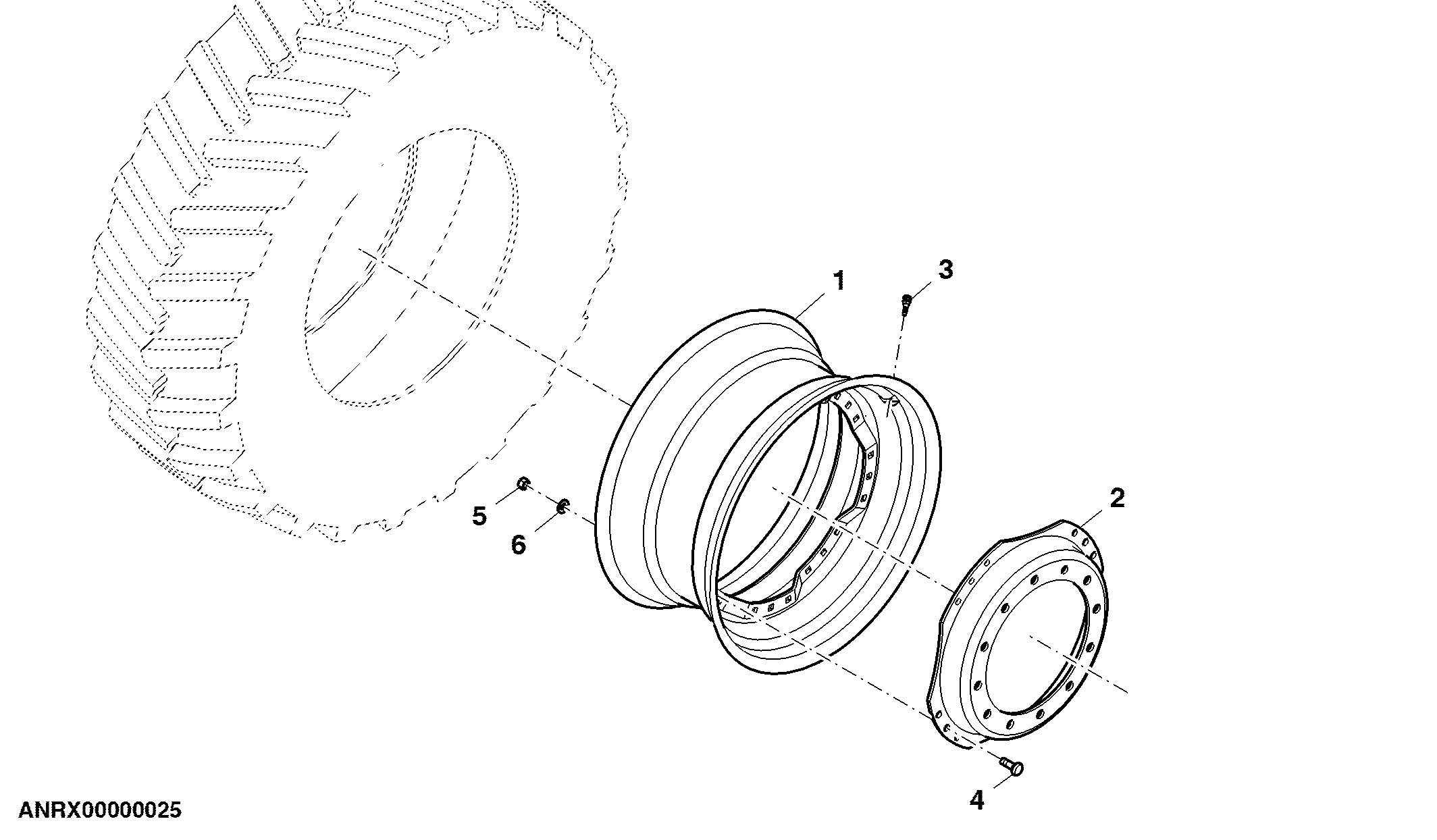 Front Wheel, 8 Position, Group 42 Tires, LH Illustrated