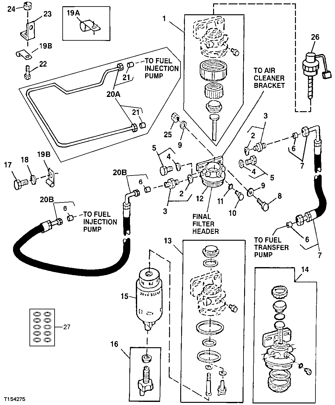 FUEL FILTER ELEMENT,FUEL LINES AND SERVICE KITS (713823 - )