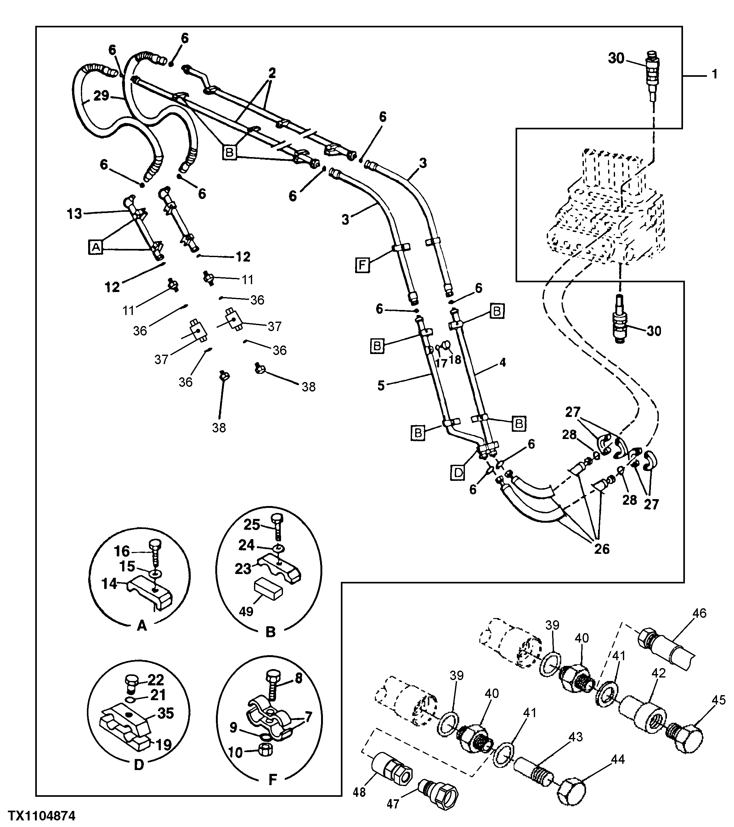 AUXILIARY HYDRAULIC HOSES AND FITTINGS (FIELD KIT)