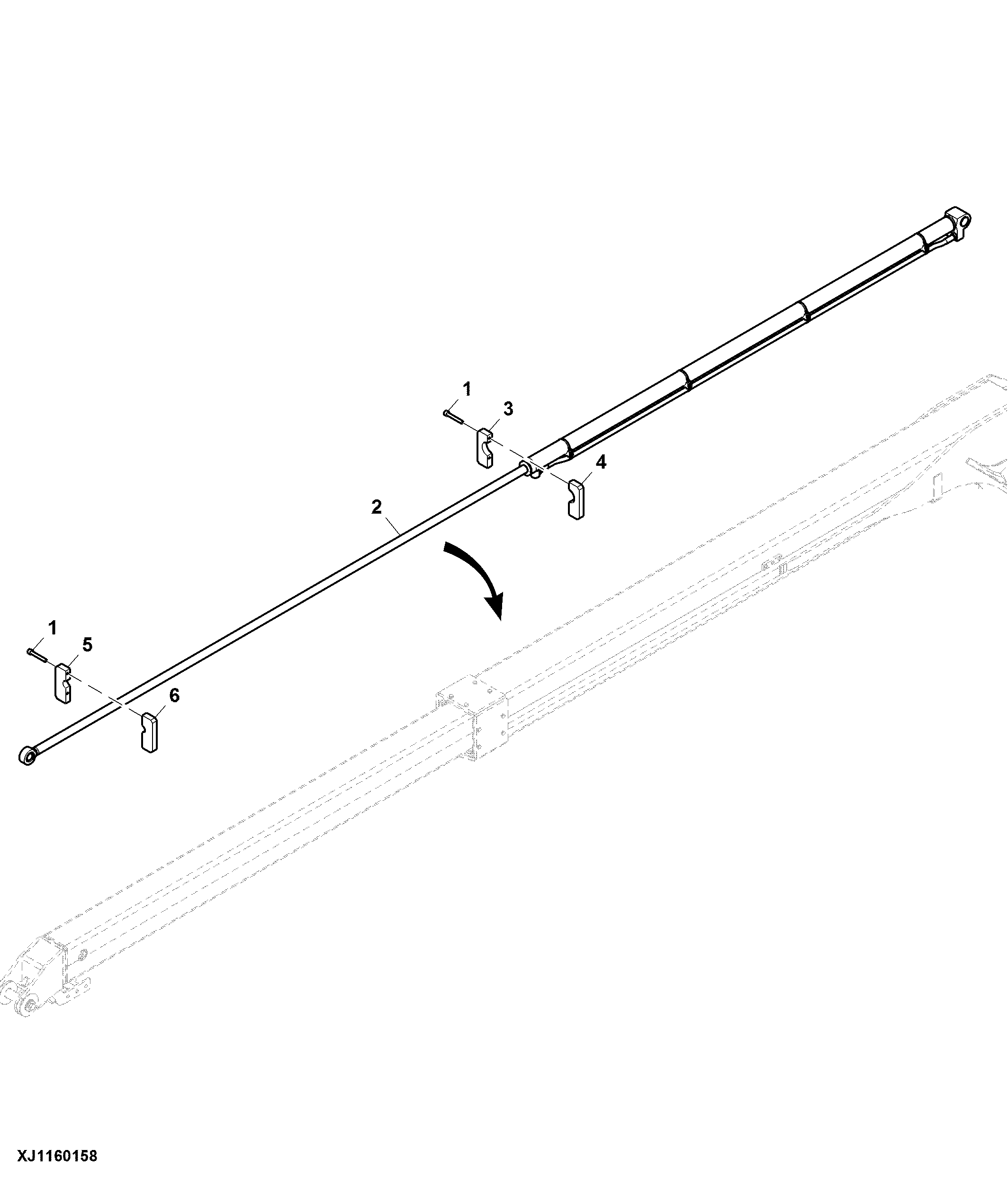 Mounting, Hydraulic Cylinder, Extension Boom, CH711