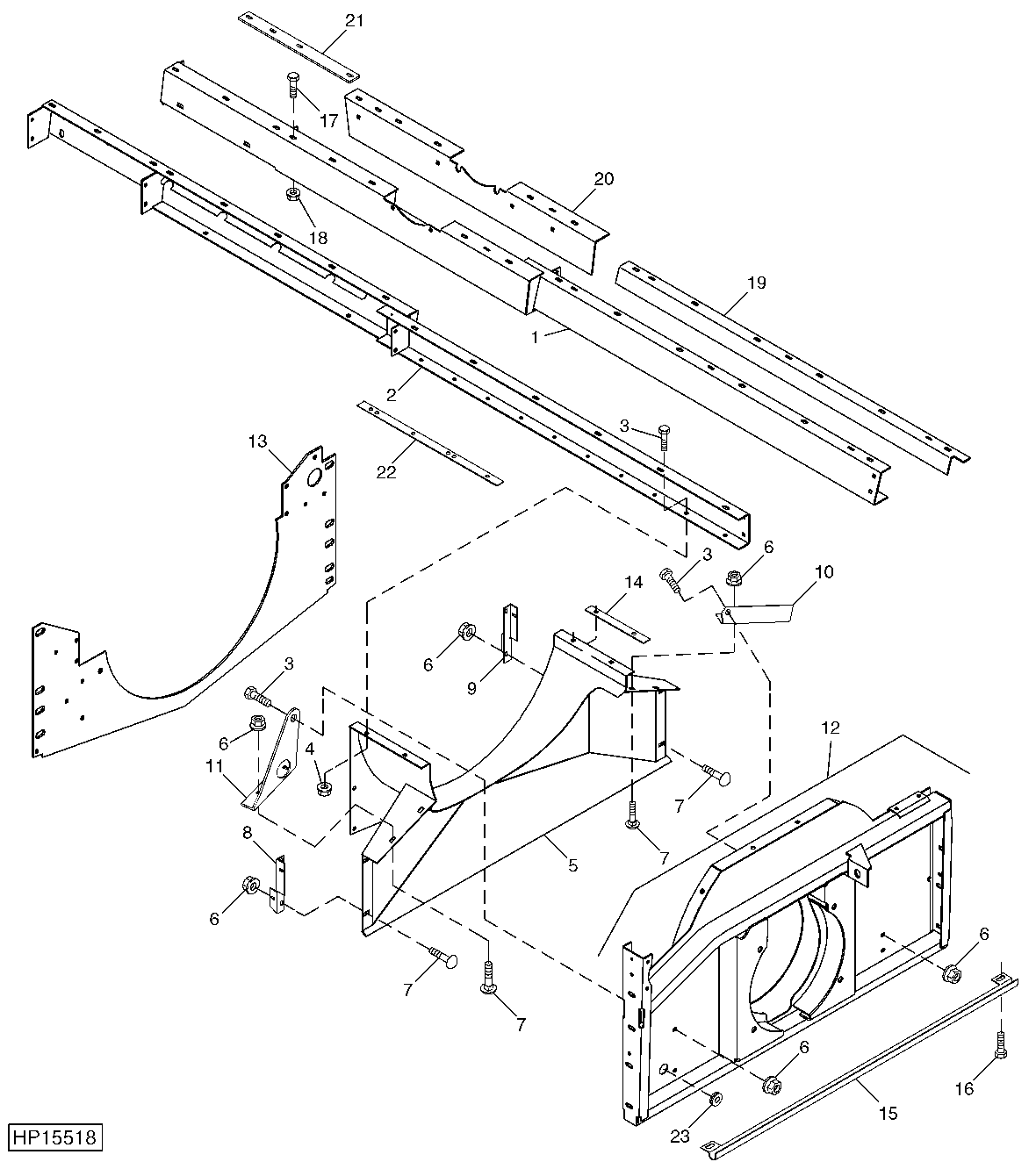 SEPARATOR MODULE RAILS AND DISCHARGE HOUSING