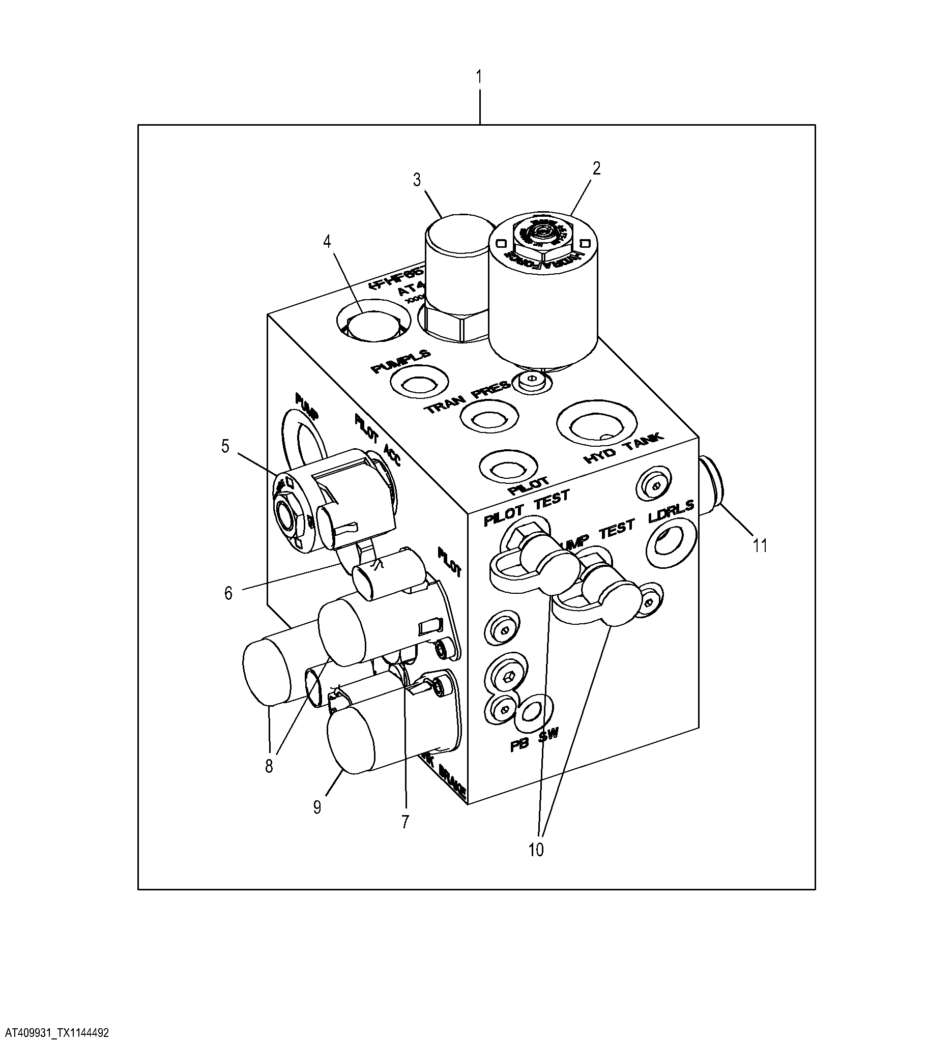 Main Hydraulic Pump Manifold Components (Engine 6068HBZ06 -)