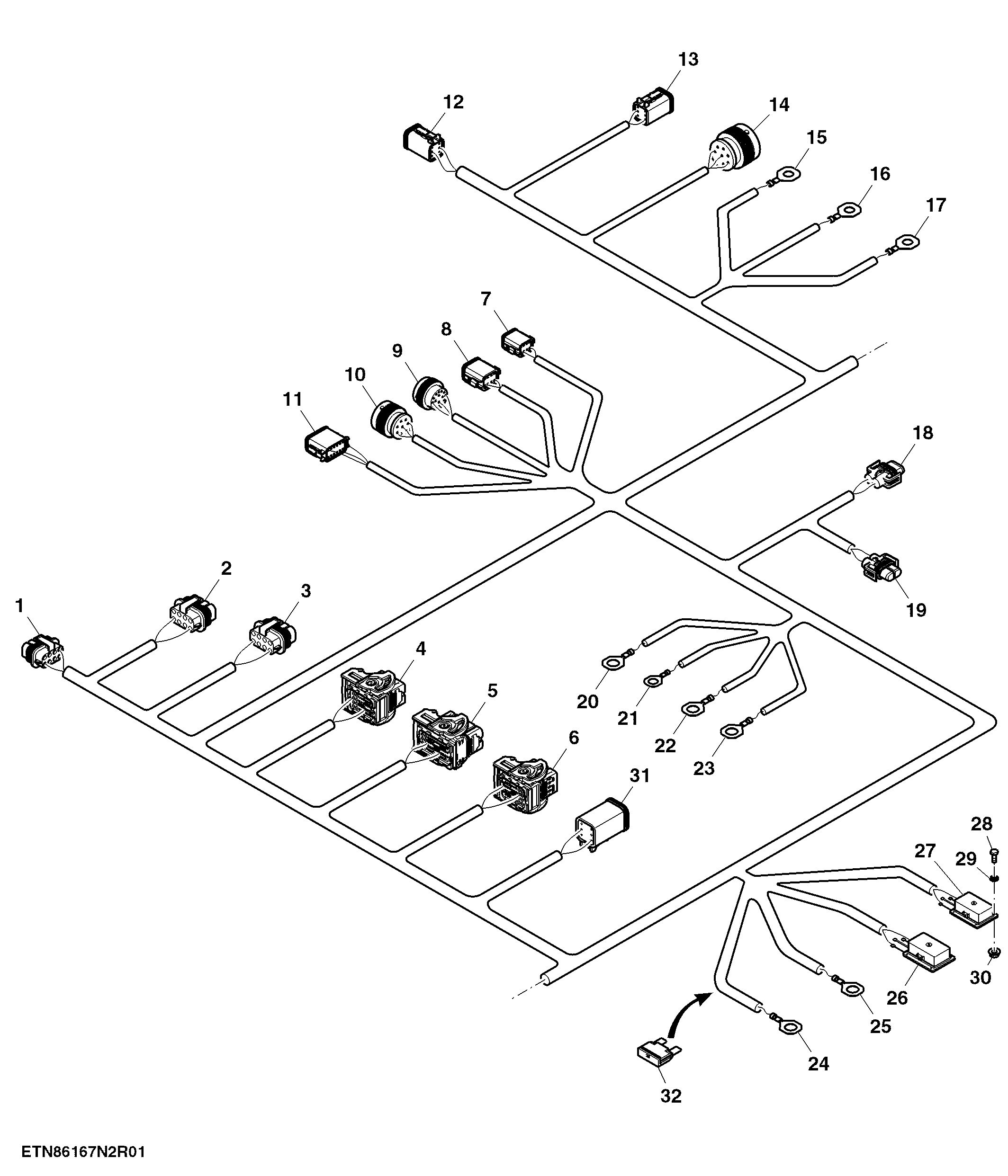 Chassis Wiring Harness (3 of 4) ( - 420000)