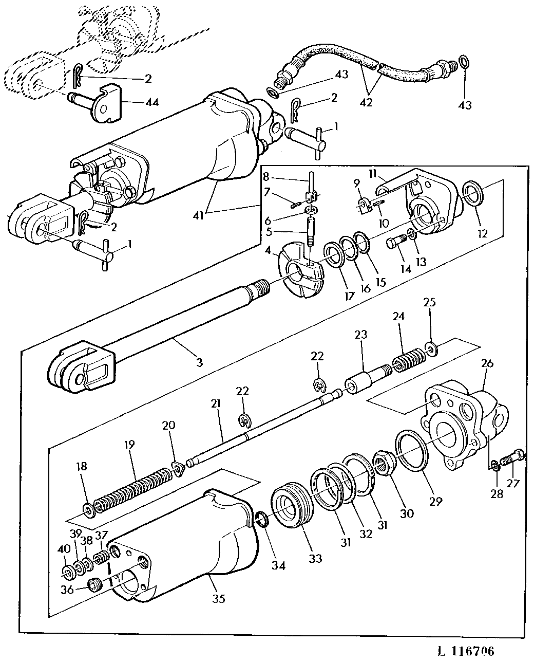REMOTE CONTROL CYLINDER WITH HYDRAULIC STOP (MODEL 6RC1)