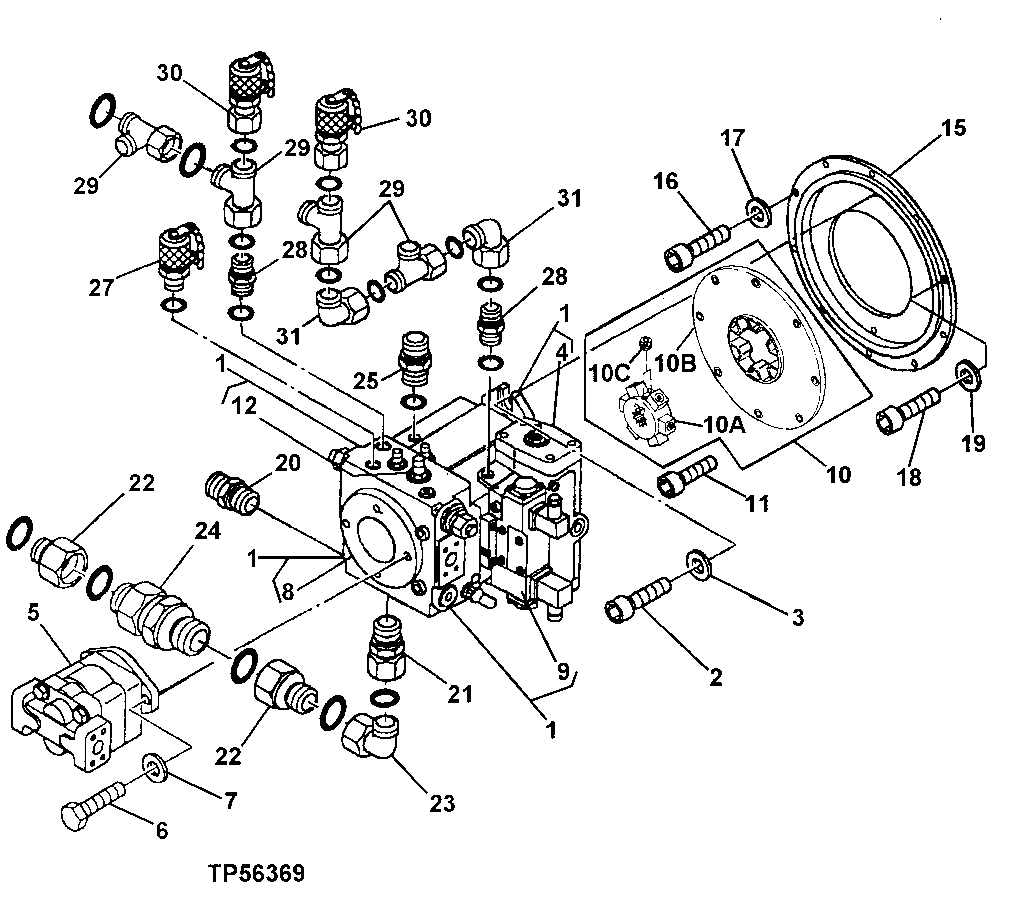 Hydrostatic and Hydraulic Pump With Fittings (344H)