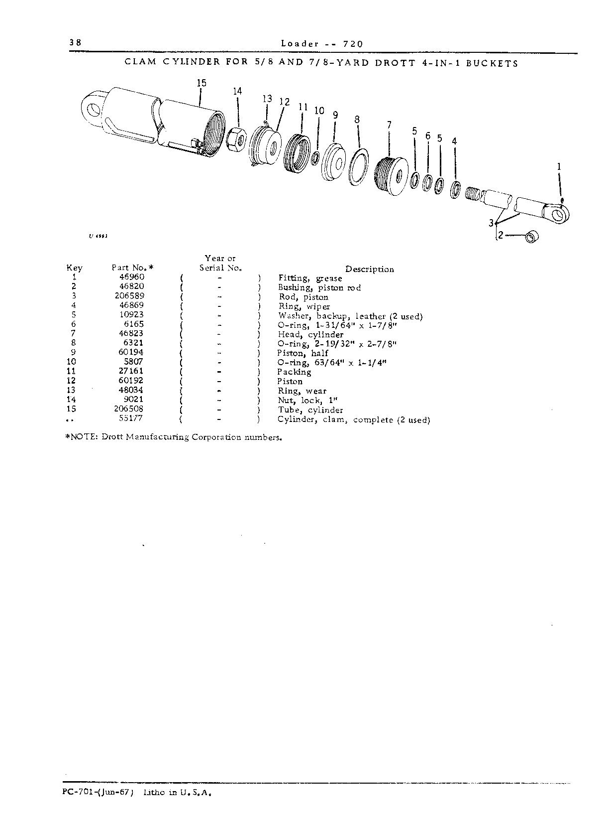 Cylinder, clam, 4-in-1 bucket