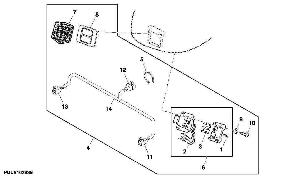 Attachment, Electro-Hydraulic Hitch Fender Switch, RH
