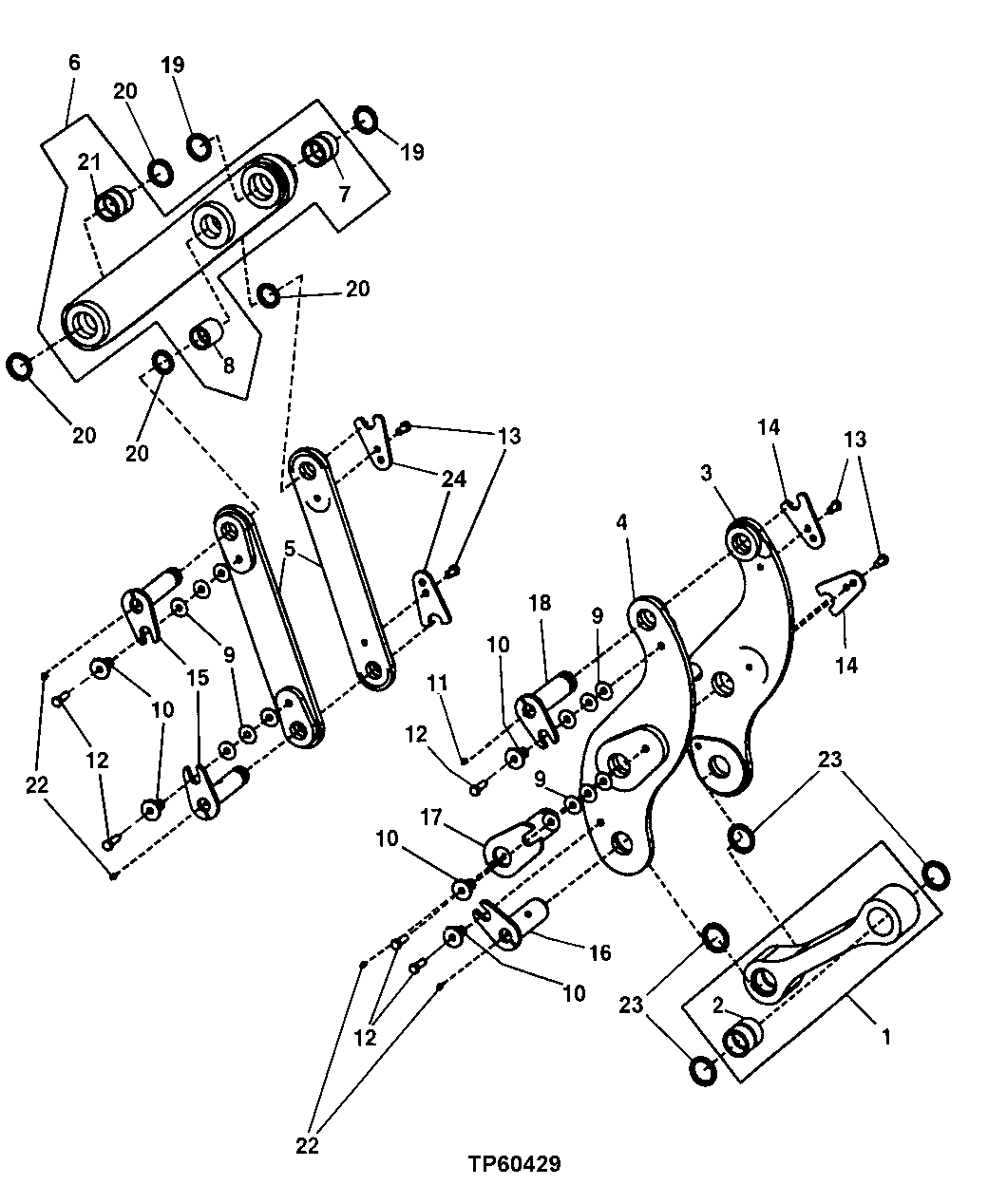 LOADER LINKAGE (FOR USE WITH TOOL CARRIER AND LOG LOADER)