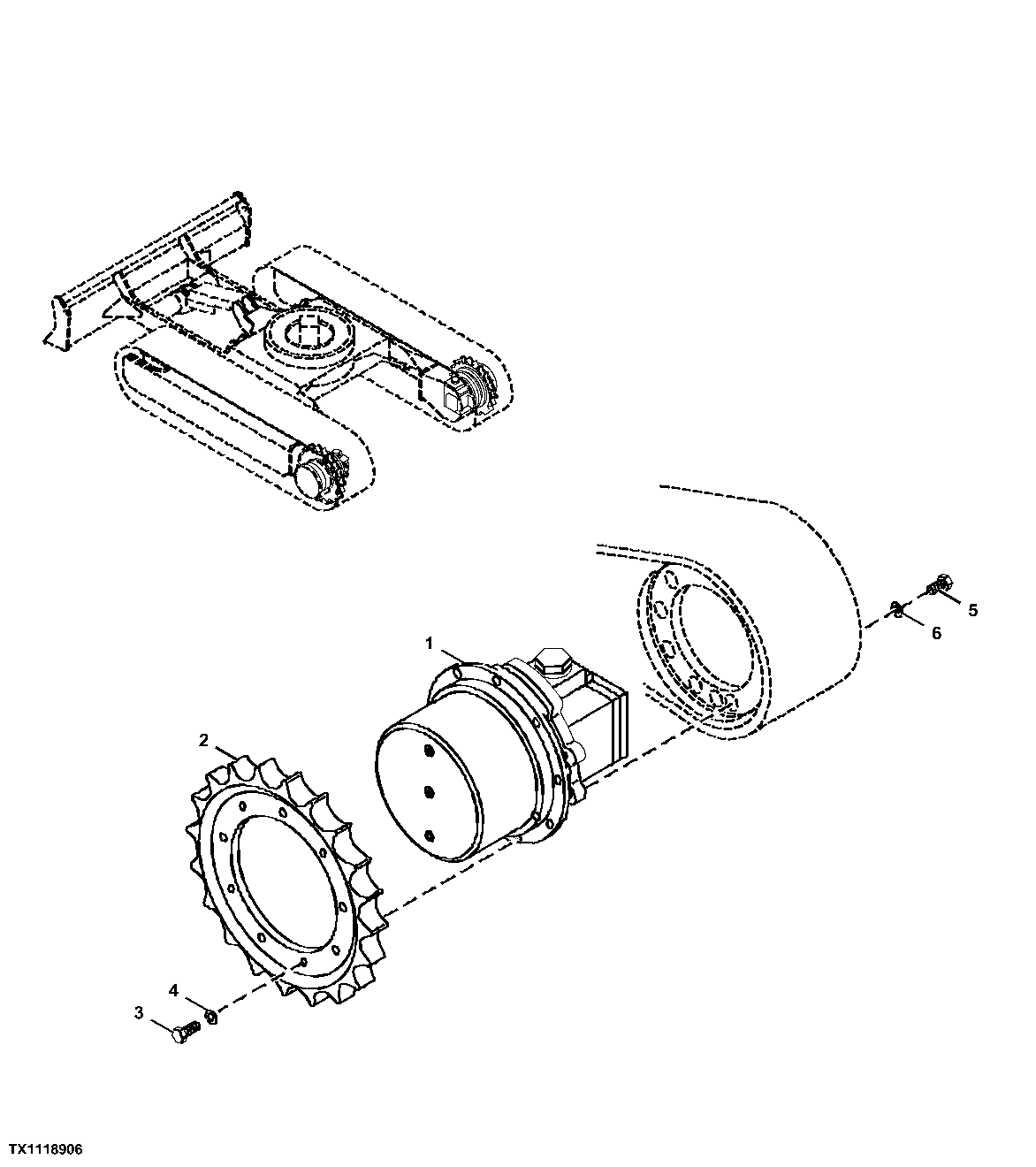 Propel Motor, Gearbox and Sprocket (Complete)