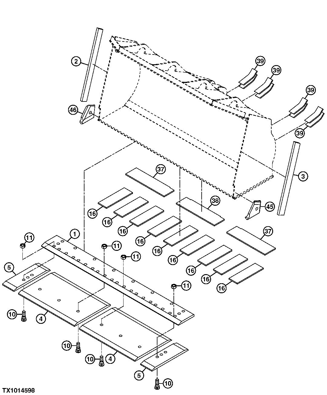 Standard Bucket End Bits, Cutting Edge and Wear Plates