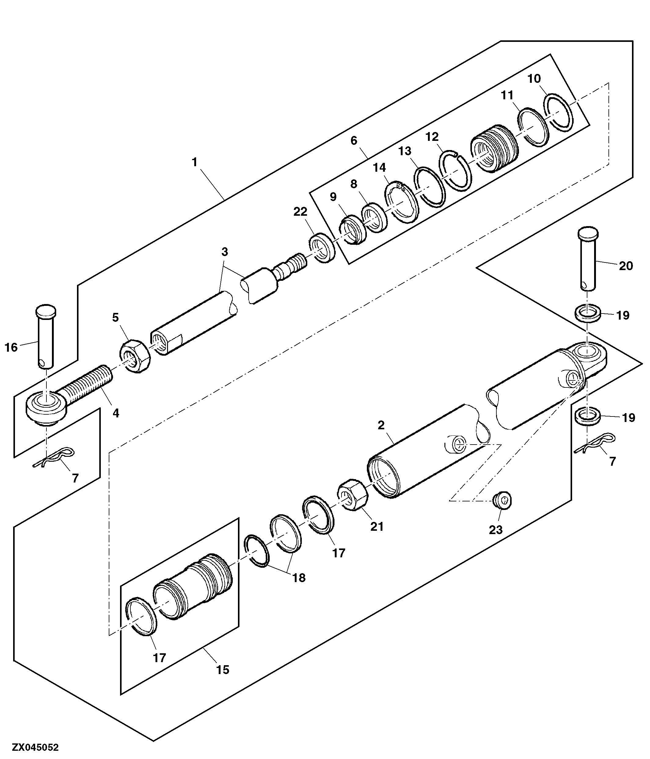 Unloading Auger Swing Cylinder And Mounting