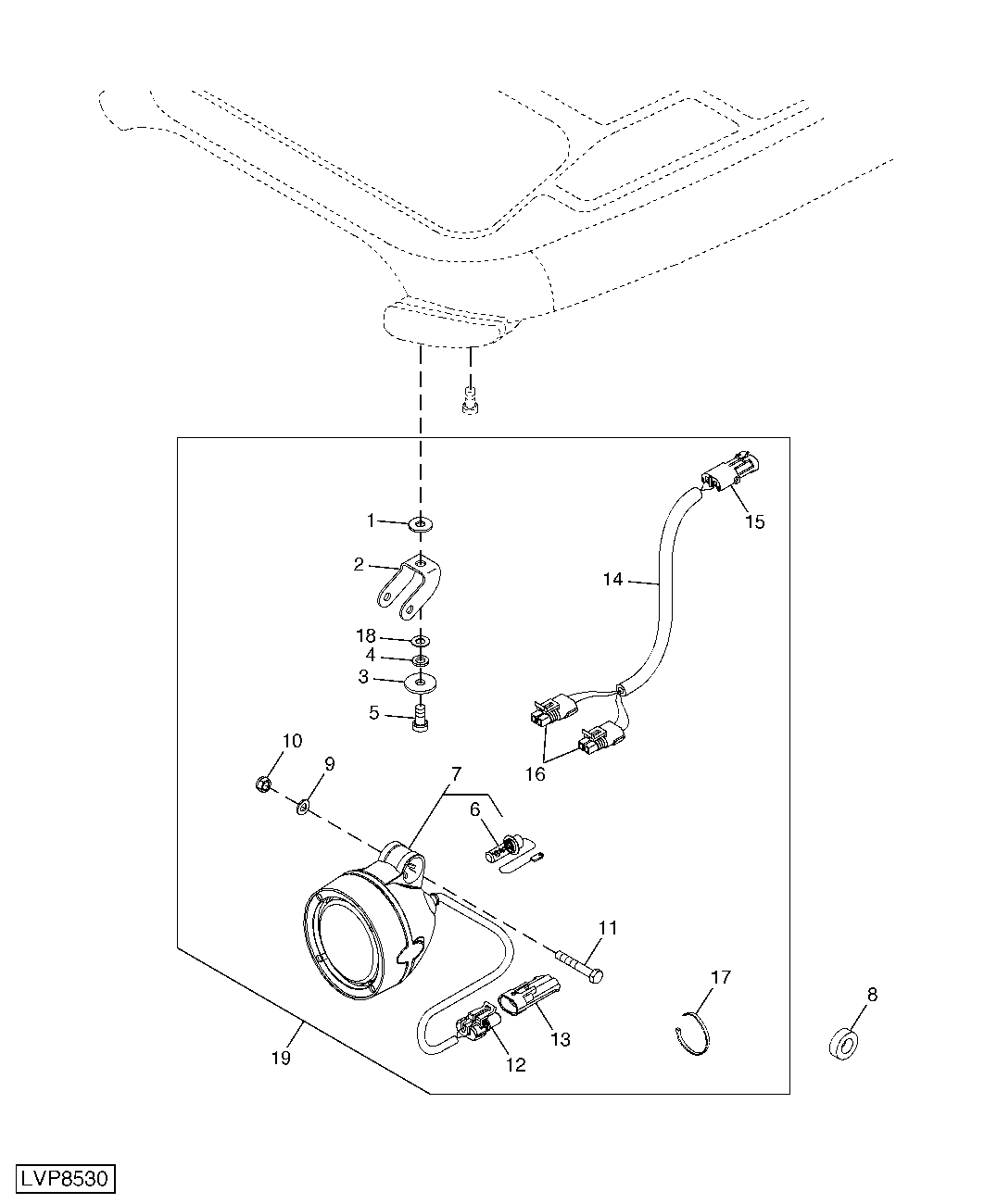 AUXILIARY CAB WORK LIGHT (FIELD INSTALLATION KIT)