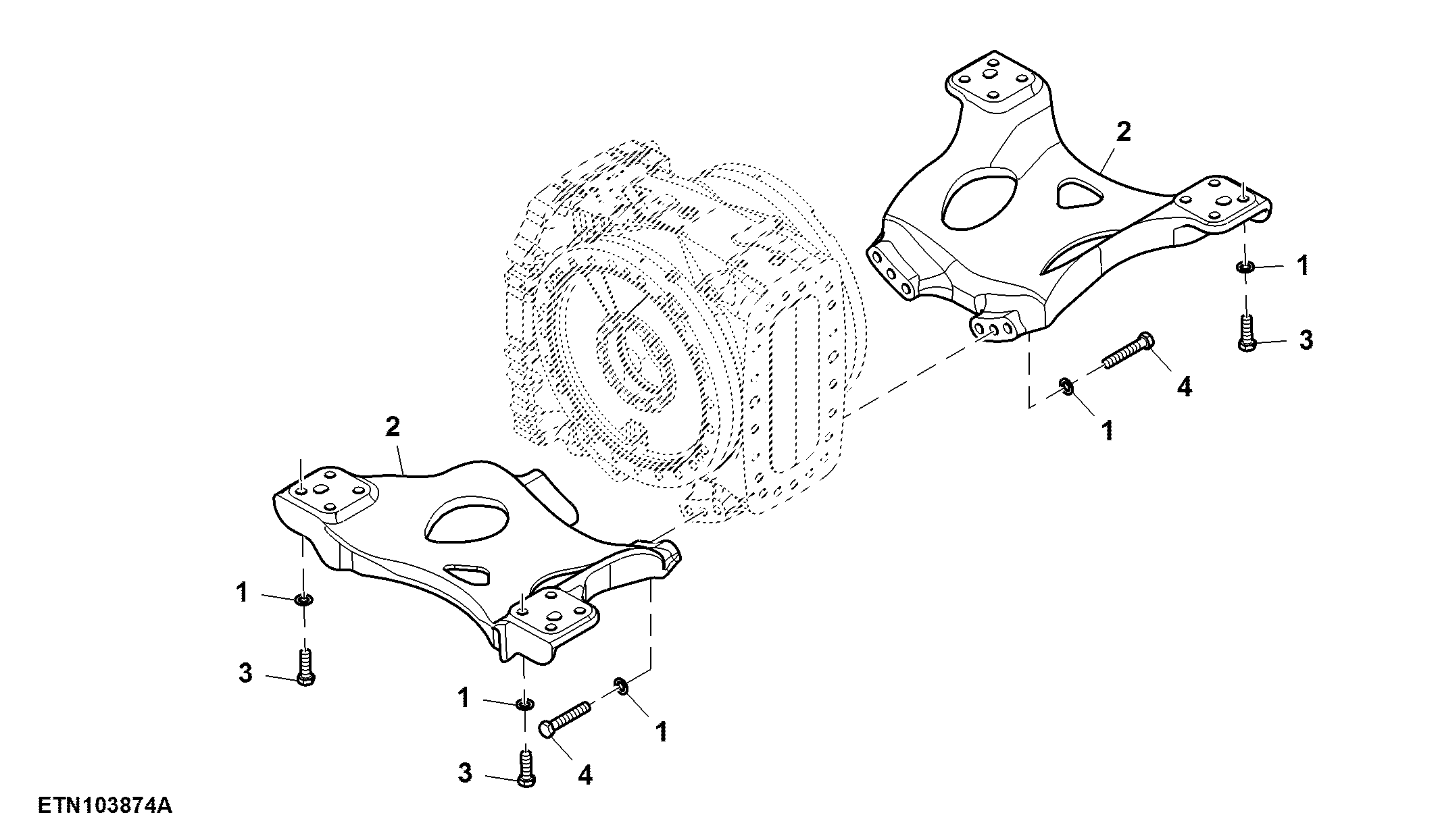 Rear Axle Support, 30" / 36" Belt, Standard / Severe Duty, W/ Hitch