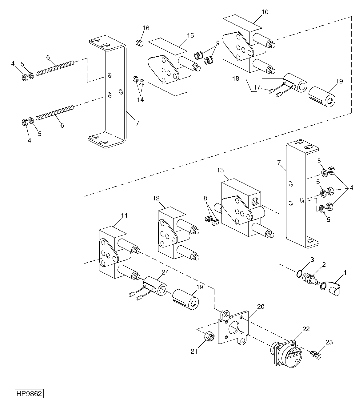 Solenoid Control Valve Module Assembly And Mountings - Five Stack (690401 - )