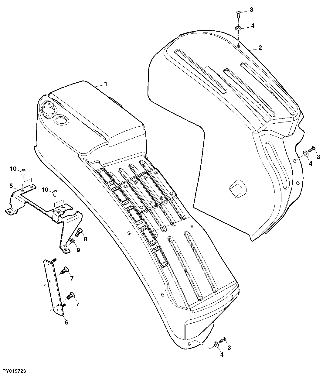 LEVER COVERS FOR OPEN OPERATOR'S STATION (WITHOUT ELECTRO-HYDRAULIC HITCH)