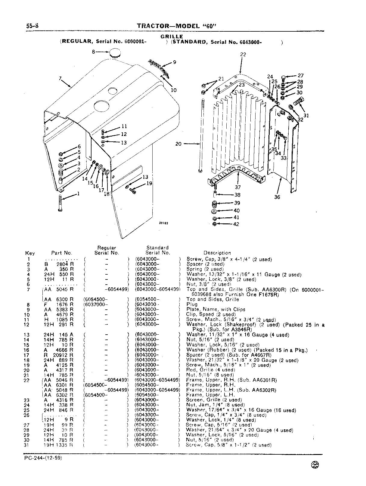 Section 55-Tools, Instrument Panel, Gauges, Hood, Grille, and Fenders (Continued)