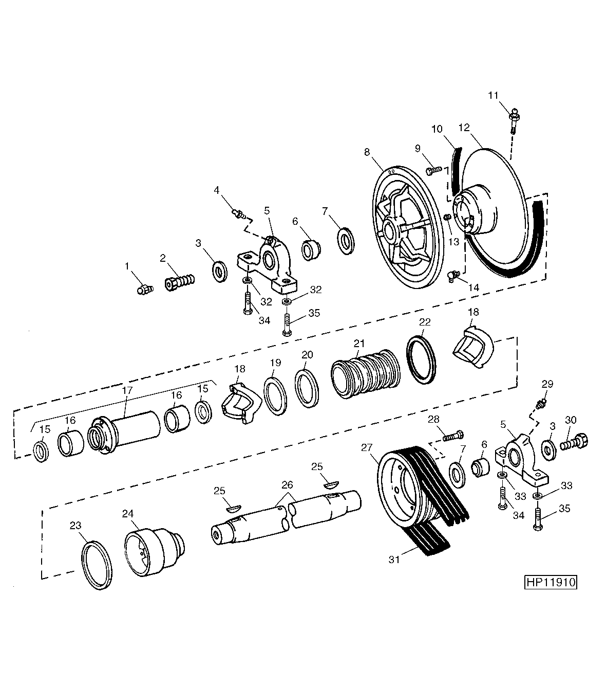 Cylinder Drive Intermediate Shaft (556301 - )